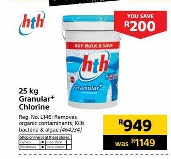 Builders Warehouse 25 kg granular+ chlorine offer