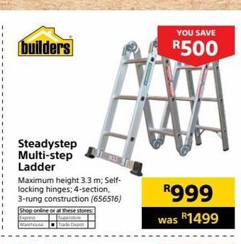 Builders Warehouse Steadystep multi-step ladder offer