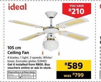 Builders Warehouse 105 cm ceiling fan offer