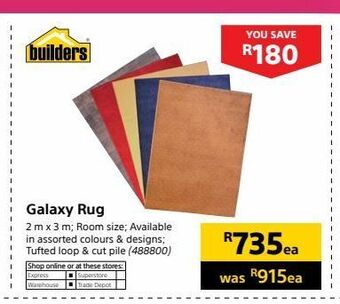 Builders Warehouse Galaxy rug offer
