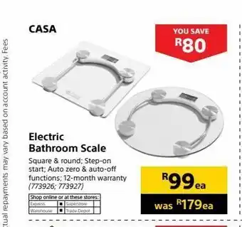 Builders Warehouse Electric bathroom scale offer
