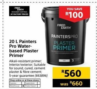 Builders Warehouse 20 l painters pro water-based plaster primer offer