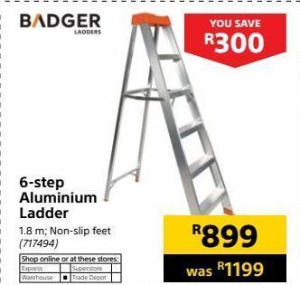 Builders Warehouse 6-step aluminium ladder offer