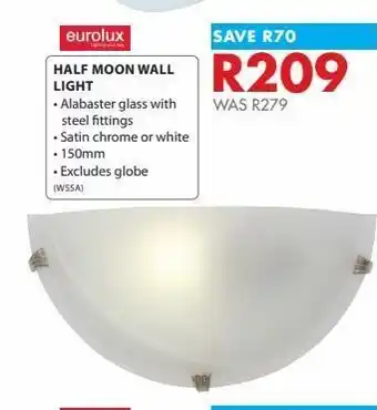 Half moon wall light