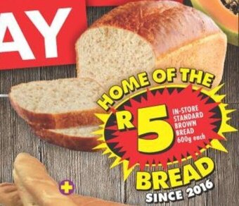 Shoprite In-Store Standard Brown Bread 600g each offer