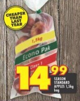Shoprite Season Standard Apples 1,5kg bag offer