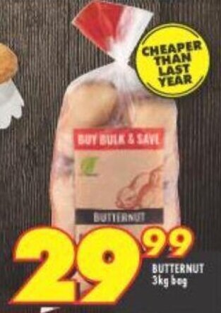 Shoprite Butternut 3kg bag offer