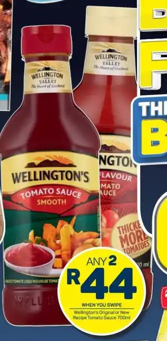 Pick n Pay Wellington's Original or New Recipe Tomato Sauce 2 x 700ml offer