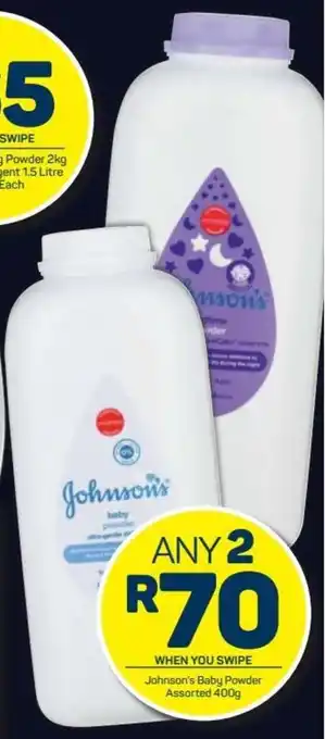 Pick n Pay Johnson's Baby Powder assorted 2 x 400g offer