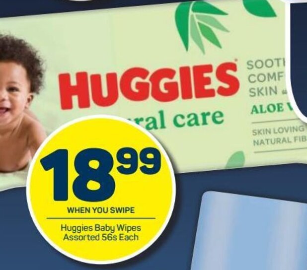 Huggies Baby Wipes assorted 56s offer at Pick n Pay