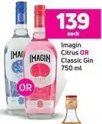 Game Imagin citrus or classic gin-750ml each offer