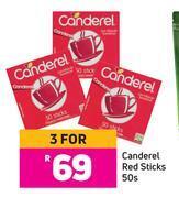 Canderel red sticks-for 3 x 50s