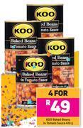 Game Koo baked beans in tomato sauce-for 4 x 410g offer