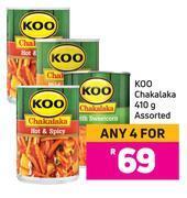 Game Koo chakalaka assorted-for 4 x 410g offer