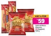 Game Fatti's & moni's macaroni or spaghetti-for 4 x 500g offer