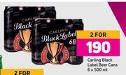 Carling black label beer cans-for 2 x 6 x 500ml