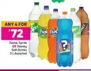 Game Fanta, sprite or stoney soft drinks assorted-for 4 x 2l offer