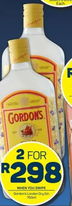 Pick n Pay Gordon's London Dry Gin 2 x 750ml offer