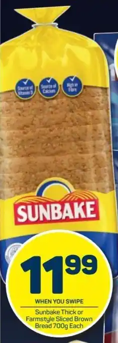 Pick n Pay Sunbake Thick or Farmstyle Sliced Brown Bread 700g offer