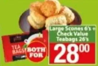 Check Save Combo Large Scones 6's + Check Value Tea Bags 26's offer