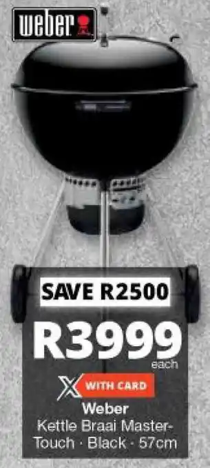 Checkers Weber Kettle Braai Master Touch - Black - 57cm offer