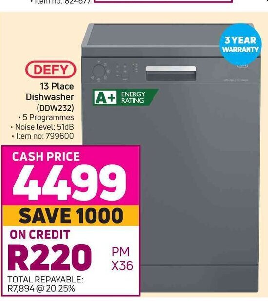 Defy 13 Place Dishwasher offer at Game