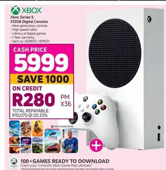 Game X-Box Series S 512GB Digital Console offer