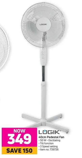 Game Logik 40cm Pedestal Fan offer