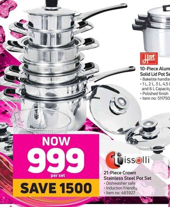 Game Tissolli 21-Piece Crown Stainless Steel Pot Set offer