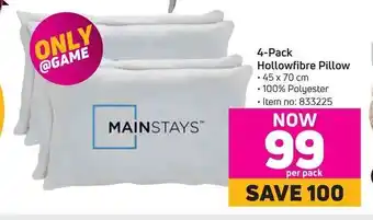 Game 4-Pack Hollowfibre Pillow offer