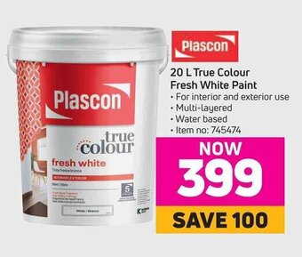 Game Plascon 20L True Colour Fresh White Paint offer