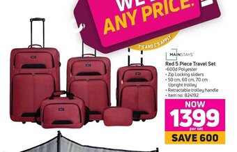 Game Mainstays Red 5 Piece Travel Set offer