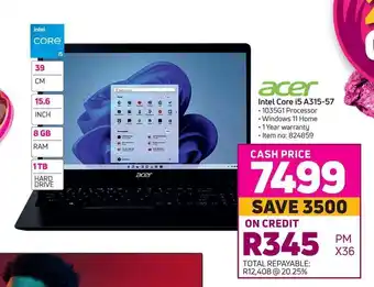 Game Acer Intel Core A315-57 offer
