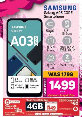 Game Samsung Galaxy A03 Core Smartphone offer