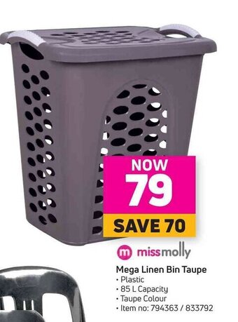 Game Miss Molly Mega Linen Bin Taupe offer