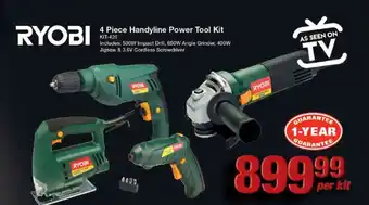 Mica Ryobi 4 Piece Handyline Power Tool Kit offer
