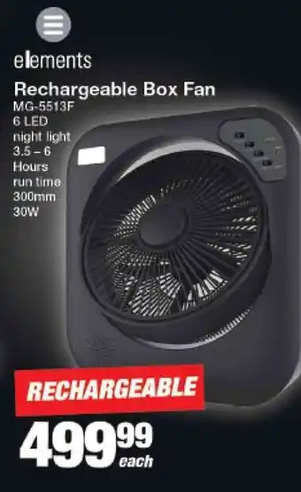 Mica Elements Rechargeable Box Fan offer