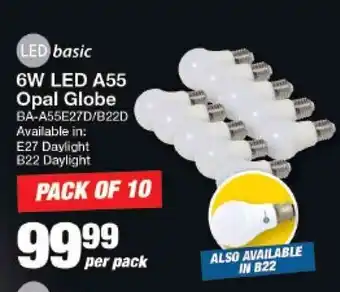 Mica LED Basic 6W LED A55 Opal Globe offer