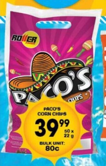 Giant Hyper Paco's Corn Chips 50 x 22g offer