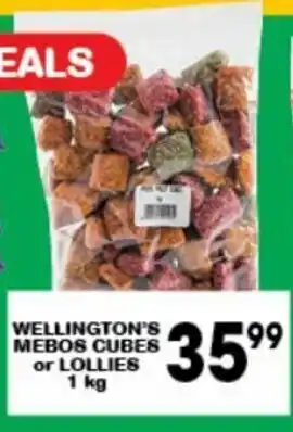 Giant Hyper Wellington's Mebos Cubes or Lollies 1kg offer