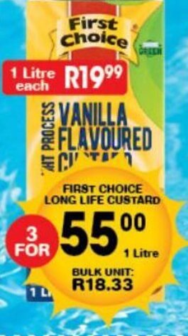 Giant Hyper First Choice Long Life Custard 1 litre offer