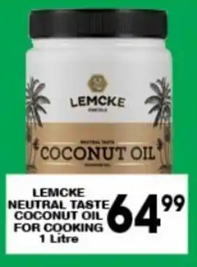 Giant Hyper Lemcke Neutral Taste Coconut Oil for Cooking 1 litre offer