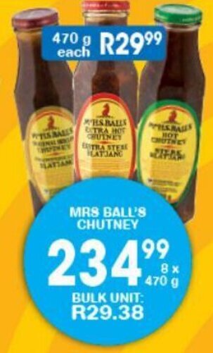 Giant Hyper Mrs Ball's Chutney 8 x 470g offer