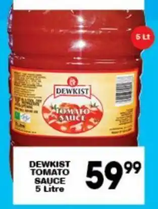 Dewkist Tomato Sauce 5 litre