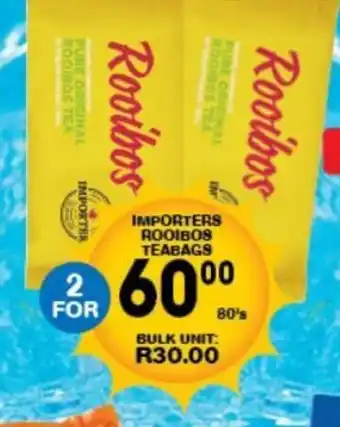 Giant Hyper Importers Rooibos Teabags 2 for 80's offer