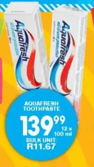 Giant Hyper Aquafresh Toothpaste 12 x 100ml offer