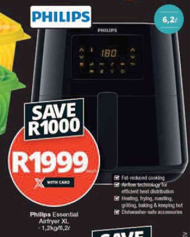 Philips Essential airfryer XL 1,2kg / 6,2L offer at Checkers