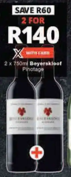 Checkers 2 x 750ml Beyerskloof Pinotage offer