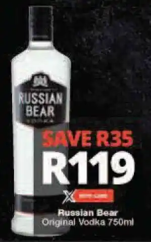 Checkers Russian Bear Original Vodka 750ml offer