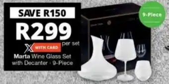 Marta Wine Glass Set with Decanter 9-piece per set